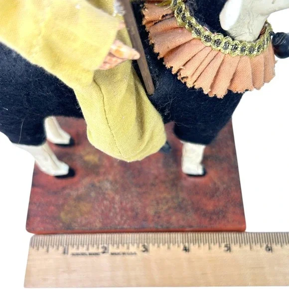 Bethany Lowe Halloween Jester Clown on Sheep w/ Trick Treat Flag Jack o Lantern - Picture 12 of 13